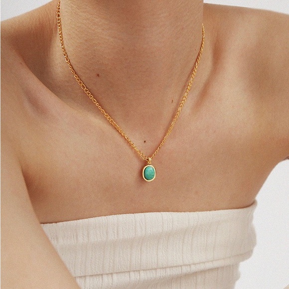 LACCstudios Jewelry - Natural amazonite necklace, amazonite pendant, Gemstone necklace, gift for her